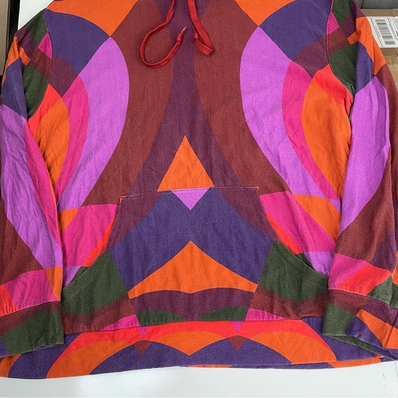 FARM Rio Anthropologie Vibrant Hoodie Large Banana Gradient Oversized - Picture 10 of 11